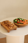 3 LÜ 29/17 Cm Mummy, 29 Cm Risus ve 17x30 Cm Risus Ahşap Ayaklı Pasta Kurabiye Sunum Servis Tabağı