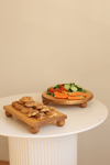3 LÜ 29/17 Cm Mummy, 29 Cm Risus ve 17x30 Cm Risus Ahşap Ayaklı Pasta Kurabiye Sunum Servis Tabağı