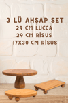 3Lü 29 Cm Lucca Pastalık, 29 Cm Risus, 17x30 Risus Ahşap Çeyiz Seti