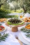 Kayın Ağacı Lucca 25 Cm Ayaklı Yuvarlak Sunumluk | Pasta, Kek ve Kahvaltı Servis Tabağı