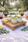 Kayın Ağacı Risus Top Ayaklı 25x25 Cm Ayaklı Kare Sunumluk | Pasta, Kek ve Kahvaltı Servis Tabağı