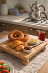 Kayın Ağacı Risus Top Ayaklı 25x25 Cm Ayaklı Kare Sunumluk | Pasta, Kek ve Kahvaltı Servis Tabağı