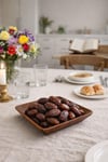 Ligna Melamin Ahşap Rölyefli 18x18 Cm Salata Tabağı, Sunum Tabağı, Çerez Tabağı, Sunumluk, Kase