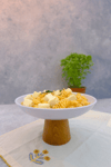 Macaroni Ahşap Ayaklı 22,5 Cm Melamin Servis Tabağı, Çukur Sunum Tabağı, Sunumluk, Kase