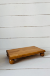 Outlet Risus Top Ayaklı 17x30 Cm Ahşap Dikdörtgen Pasta Sunum Servis Tabağı