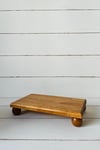 Outlet Risus Top Ayaklı 17x30 Cm Ahşap Dikdörtgen Pasta Sunum Servis Tabağı