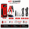 Attlas AJS 12 4'ü 1 Arada Akü Takviye Cihazı 12V 6A 120 PSI Lastik Şişirme Powerbank LED