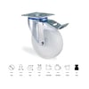KAMA POLYAMİD BEYAZ FRENLİ DÖNER 125 MM (MMB125F)