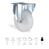 KAMA POLYAMİD BEYAZ TEKER SABİT 100 MM (MMB100İ)