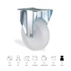 KAMA POLYAMİD BEYAZ TEKER SABİT 200 MM (RMB200İ)