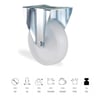 KAMA POLYAMİD BEYAZ TEKER SABİT 80 MM (MMB080İ)