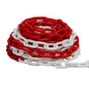 TRAFİK PLASTİK ZİNCİR KIRMIZI BEYAZ 200 MT 8 MM