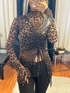 Büzgülü Leopar Bluz