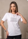 C  Kare Taş Oversize Tişört Beyaz