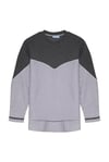 Çizgi Detaylı Sweatshirt Gri