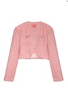 Düğme Detaylı Crop Ceket Pembe