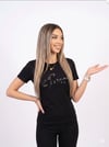 G Style Taş Elyazı Oversize Siyah Tişört