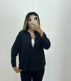 Keten Oversize Gömlek Siyah