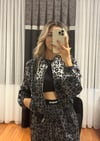 Leopar Desen Bamberg Ceket Siyah