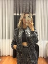 Leopar Desen Bamberg Ceket Siyah