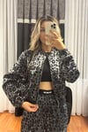 Leopar Desen Bamberg Ceket Siyah
