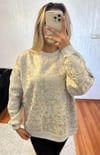 Leopar Desenli Sweatshirt Gold