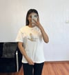 Marka Muadil Kuş Kompakt T-Shirt Kırık Beyaz