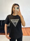 Marka Muadil Üçgen Taş Bakı T-Shirt Siyah