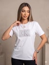 Marrk Muadil  Kare Taş Oversize Beyaz Tişört