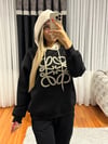 Muadil İşleme Detay Siyah Kapüşonlu Sweatshirt