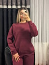 Serpme Taşlı Bordo Takım