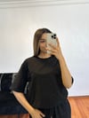 Taşlı Kısa Takım Siyah