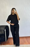 Taşlı Kısa Takım Siyah