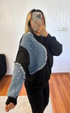 Yanı Kotlu Serpe Taşlı Siyah Sweet