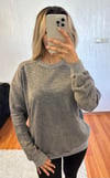 Yıkama Detay Taşlı Gri Sweet