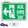 Ergündoğdu 181 Çıkış (Sağa Ok) PVC Uyarı Levhası 25 x 35 cm