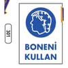 Ergündoğdu 301 Saçlarınızı Bone İle Toplayın PVC Uyarı Levhası 25 x 35 cm
