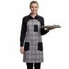 Formteks Bari̇sta Chef Cafe Aşçı Boydan Önlük Si̇yah Cepli̇   Eko Desenli̇ Gri̇