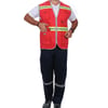 Formteks İşçi Çok Cepli Reflektörlü  Alet Yeleği Kırmızı / Yeşil