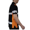 Formteks RefleX Pro – Reflektör Baskılı Polo Yaka İş Tişörtü Siyah Turuncu