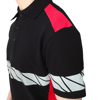 Formteks RefleX Pro – Reflektör Baskılı Polo Yaka İş Tişörtü Siyah Kırmızı