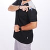 Formteks V Yaka Omuz Garnili Tshirt Siyah-Gri