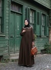 Belora Dantelli Bebe Yaka Elbise Kahverengi