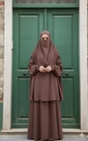 Elbiseli Model Çarşaf  Kahverengi