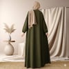 MEVLANA Mevlana Kesim Dökümlü Ferace Açık Haki