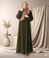 MEVLANA Mevlana Kesim Dökümlü Ferace Açık Haki