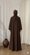 MEVLANA Mevlana Kesim Dökümlü Ferace Kahverengi