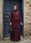 Nova Tunik Etek Tesettür Takım Bordo