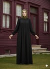 Robalı Tesettür Elbise Siyah