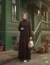 Saba Mevlana Model Elbise Kahverengi